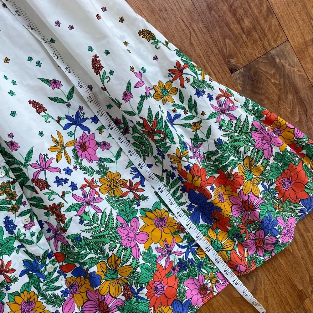 Talbots Cotton Poplin Midi Button Down Shirt Dress in Blissful Floral size 12 - Picture 12 of 14
